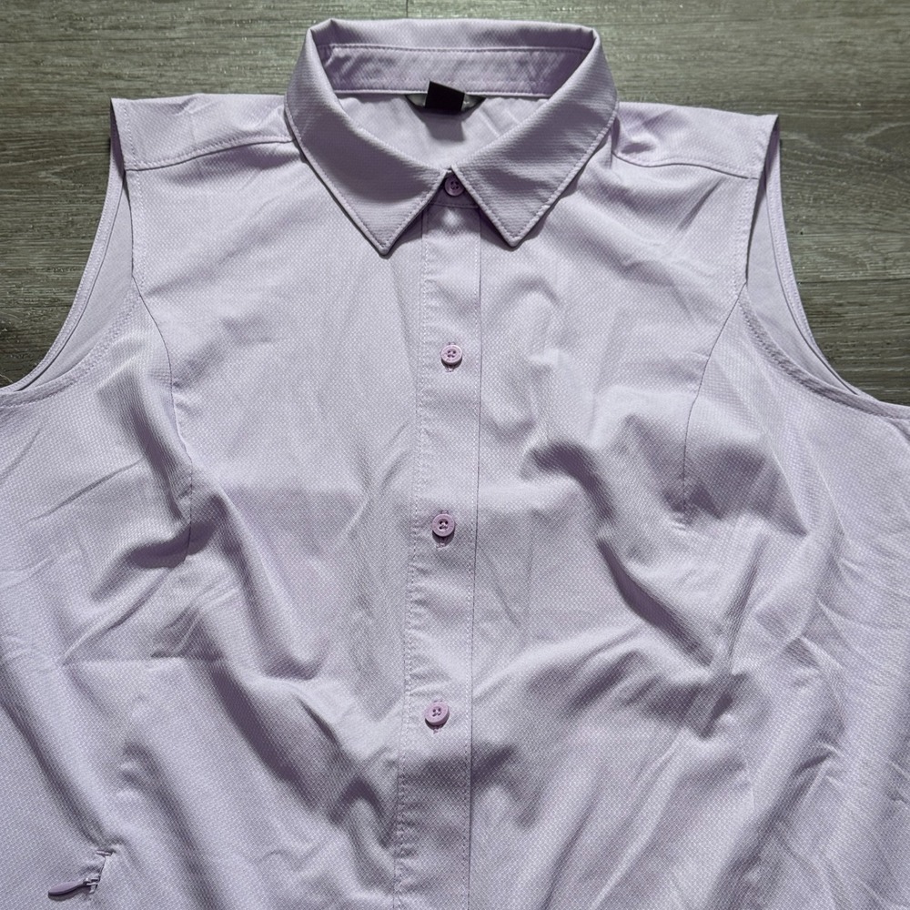 Eddie Bauer Shirt Womens Small Pink Sleeveless Tech Performance Outdoor Button